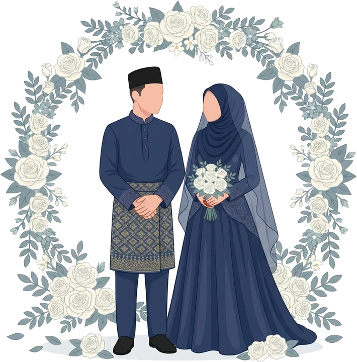 Ilustrasi pasangan pengantin
