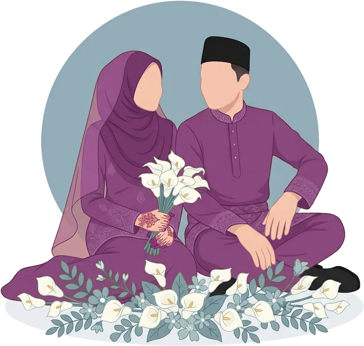 Ilustrasi pasangan pengantin